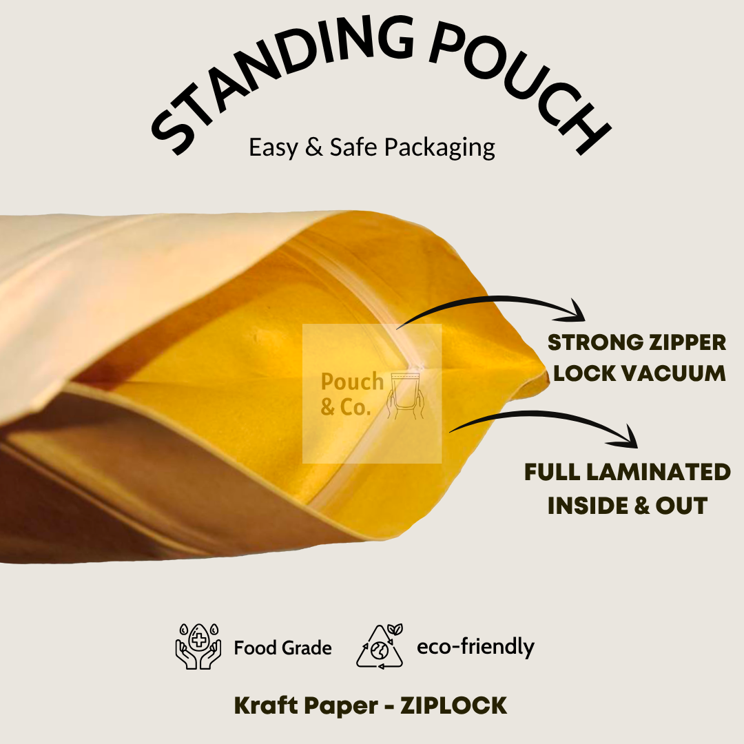 Standing Pouch Kraft Paper Brown - Image 2