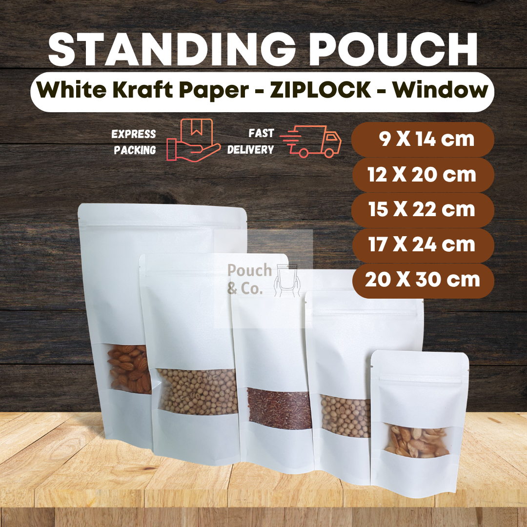 Standing Pouch Kraft Paper White